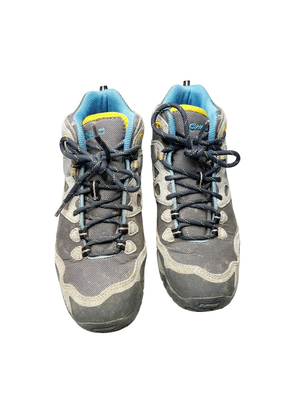 Hi-Tec Alchemy Lite Mid Waterproof Gray Blue Yellow Outdoor Hiking Boots US 7.5